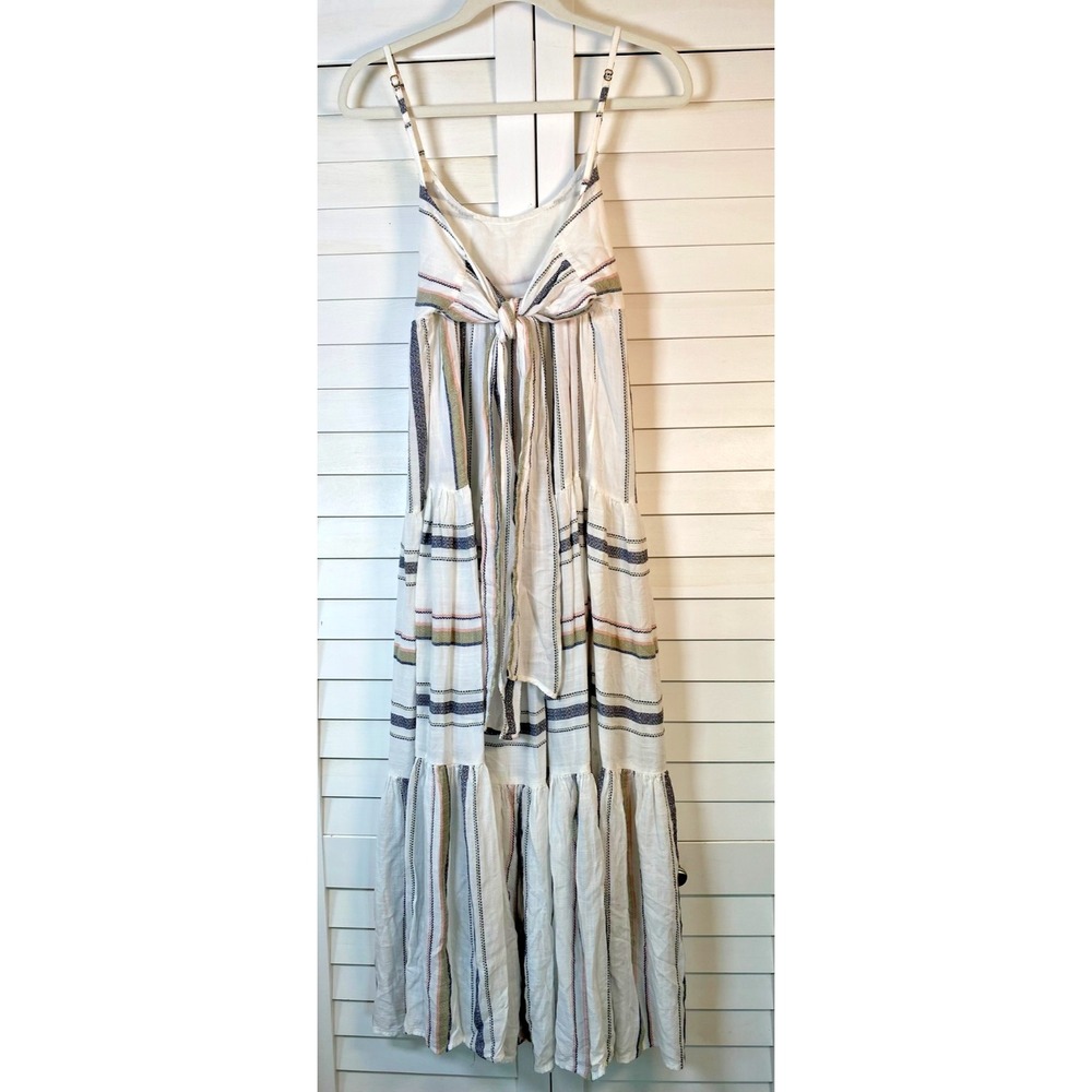 L Space Maxi Dress Striped Tiered Babydoll Summer Medium Cottagecore Coastal Med - Picture 4 of 6